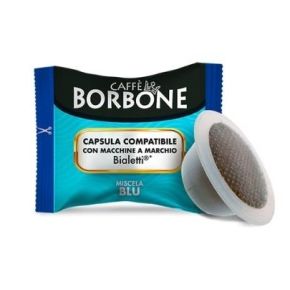 100 capsule Borbone Blu compatibili anche per Bialetti alluminio + bicchierino di vetro in omaggio