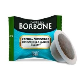 100 capsule Borbone Dek compatibili anche per Bialetti alluminio + bicchierino di vetro in omaggio