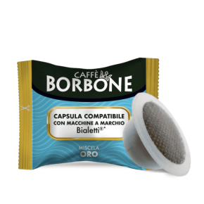 100 Capsule Caffè Borbone ORO compatibili Bialetti Alluminio + bicchierino di vetro in omaggio