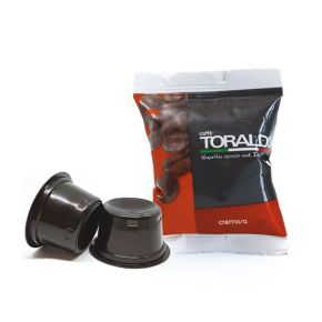 Capsule Caffè Toraldo miscela Cremosa compatibili Lavazza Blue e Nims in Black