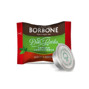 100 Capsule Compostabili Caffè Borbone Rosso compatibili A Modo Mio