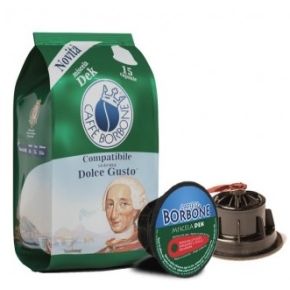 90 CAPSULE DI CAFFE' BORBONE MISCELA DEK COMPATIBILE DOLCE GUSTO + BICCHIERINO DI VETRO IN OMAGGIO