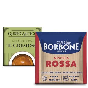 150 Cialde 44mm Borbone Rossa + 50 Cialda Gusto Antico Cremoso