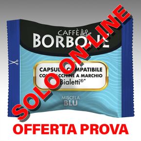300 Capsule Borbone Blu compatibili anche per Bialetti alluminio -300