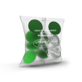 10 CAPSULE DI PISTACCHIO LA BEVANDA DEL RE' COMPATIBILE BIALETI ALLUMINIO
