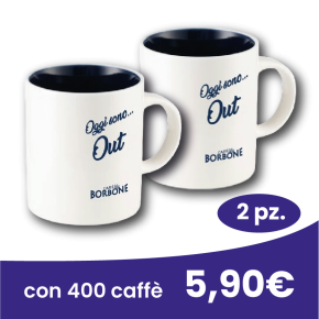 2 MUG CAFFE' BORBONE CON FRASE