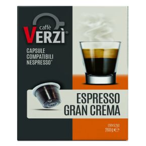 100 Capsule Caffè Verzì Espresso Gran Crema per Nespresso